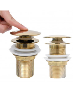 Scarico a Pressione senza Troppopieno Oro 6,4x6,4x9,1 cm