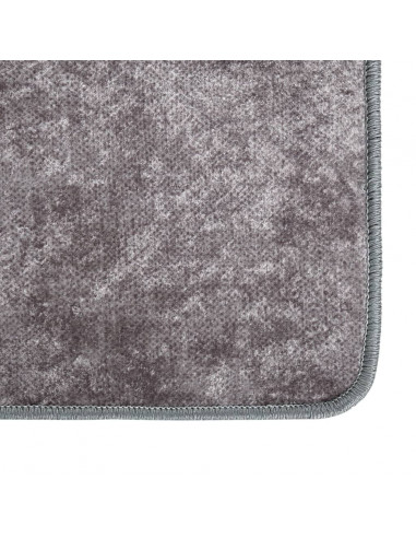Tappeto Lavabile Grigio 150x230 cm Antiscivolo