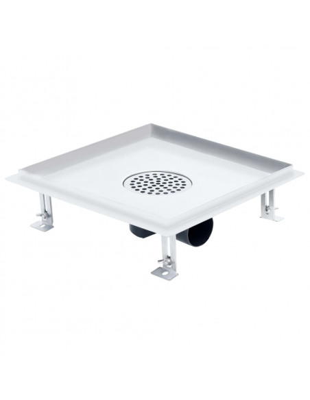 Scarico Doccia 2-in-1 Copertura a Piastrella 28x28cm in Acciaio