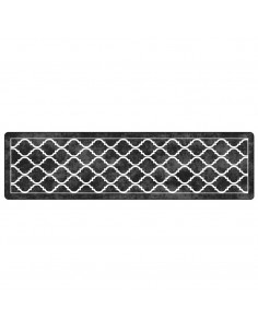 Tappeto Lavabile Nero e Bianco 80x300 cm Antiscivolo