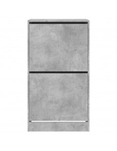 Scarpiera 2 Cassetti Ribaltabili Grigio Cemento 60x42x108 cm