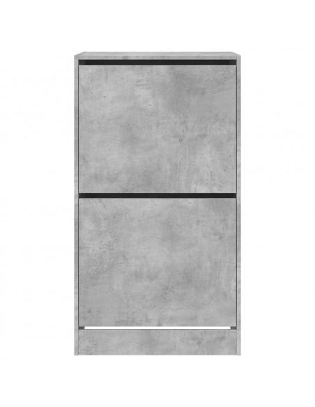 Scarpiera 2 Cassetti Ribaltabili Grigio Cemento 60x42x108 cm