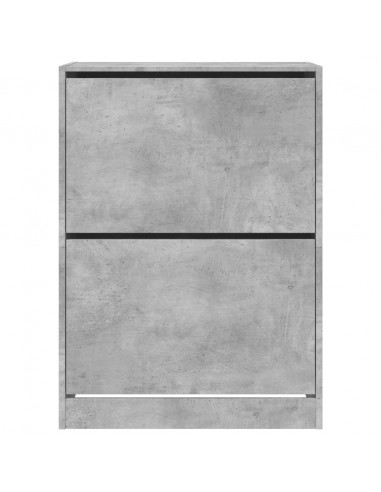 Scarpiera 2 Cassetti Ribaltabili Grigio Cemento 80x42x108 cm