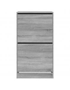 Scarpiera 2 Cassetti Ribaltabili Grigio Sonoma 60x42x108 cm