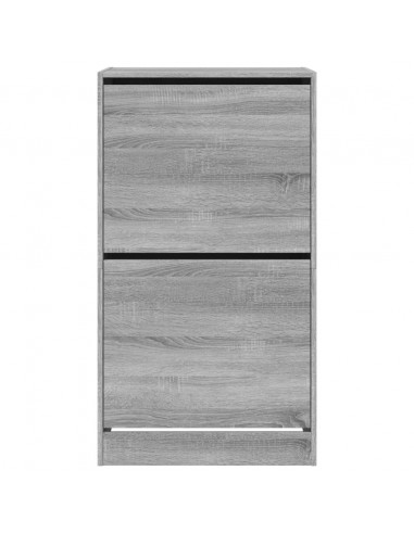 Scarpiera 2 Cassetti Ribaltabili Grigio Sonoma 60x42x108 cm