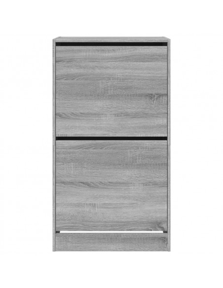 Scarpiera 2 Cassetti Ribaltabili Grigio Sonoma 60x42x108 cm