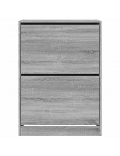 Scarpiera 2 Cassetti Ribaltabili Grigio Sonoma 80x42x108 cm