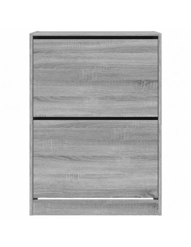 Scarpiera 2 Cassetti Ribaltabili Grigio Sonoma 80x42x108 cm