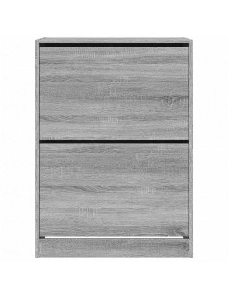 Scarpiera 2 Cassetti Ribaltabili Grigio Sonoma 80x42x108 cm
