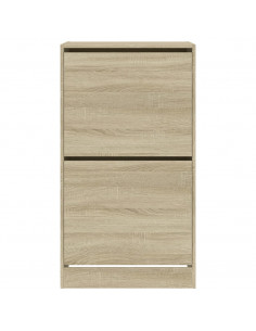 Scarpiera 2 Cassetti Ribaltabili Rovere Sonoma 60x42x108 cm