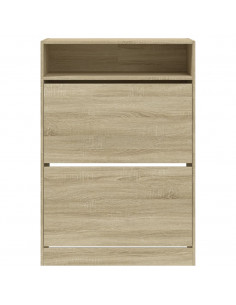 Scarpiera 2 Cassetti Ribaltabili Rovere Sonoma 80x34x116 cm