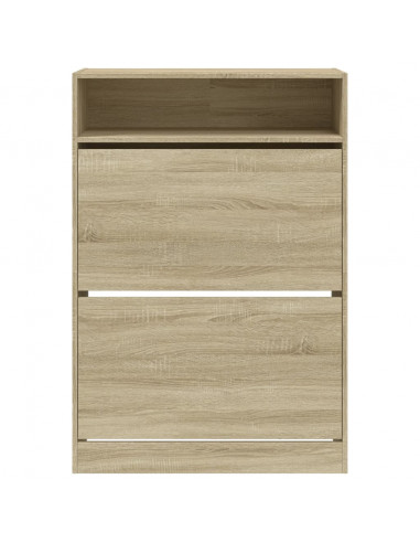 Scarpiera 2 Cassetti Ribaltabili Rovere Sonoma 80x34x116 cm