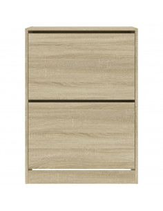Scarpiera 2 Cassetti Ribaltabili Rovere Sonoma 80x42x108 cm