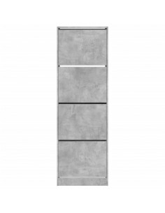 Scarpiera 4 Cassetti Ribaltabili Grigio Cemento 60x34x187,5 cm