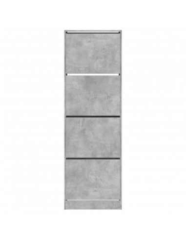 Scarpiera 4 Cassetti Ribaltabili Grigio Cemento 60x34x187,5 cm