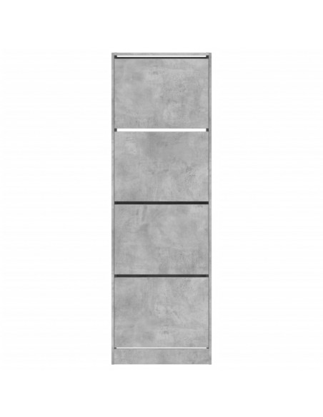 Scarpiera 4 Cassetti Ribaltabili Grigio Cemento 60x34x187,5 cm