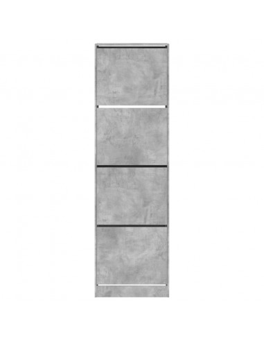 Scarpiera 4 Cassetti Ribaltabili Grigio Cemento 60x42x204 cm
