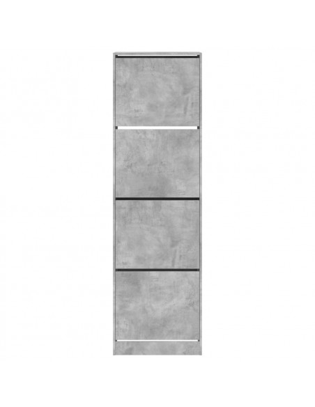 Scarpiera 4 Cassetti Ribaltabili Grigio Cemento 60x42x204 cm