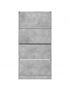 Scarpiera 4 Cassetti Ribaltabili Grigio Cemento 80x21x163,5 cm