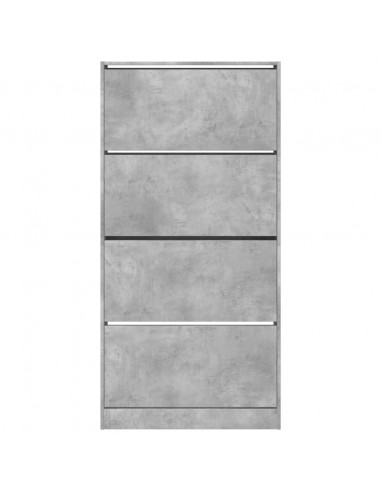 Scarpiera 4 Cassetti Ribaltabili Grigio Cemento 80x21x163,5 cm