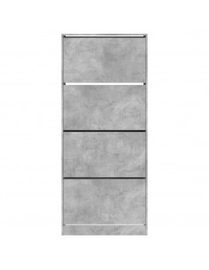 Scarpiera 4 Cassetti Ribaltabili Grigio Cemento 80x34x187,5 cm