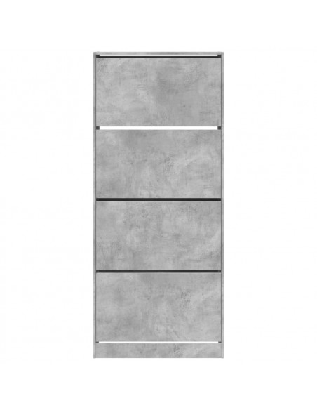 Scarpiera 4 Cassetti Ribaltabili Grigio Cemento 80x34x187,5 cm