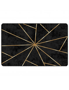Tappeto Lavabile Nero e Oro 190x300 cm Antiscivolo