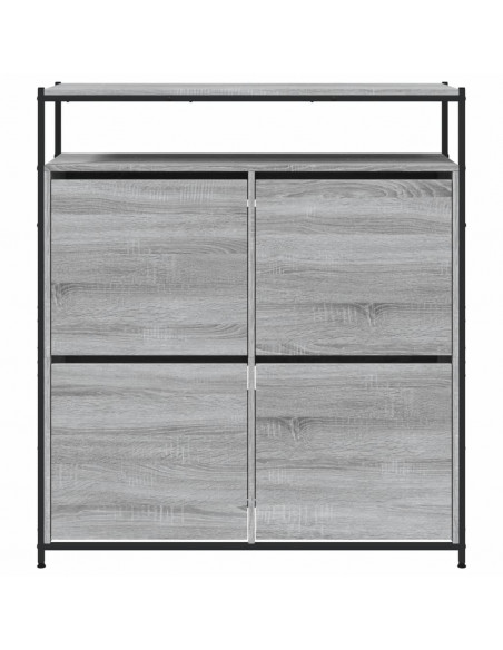 Scarpiera 4 Cassetti Ribaltabili Grigio Sonoma 100x34x112 cm