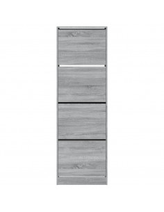 Scarpiera 4 Cassetti Ribaltabili Grigio Sonoma 60x34x187,5 cm