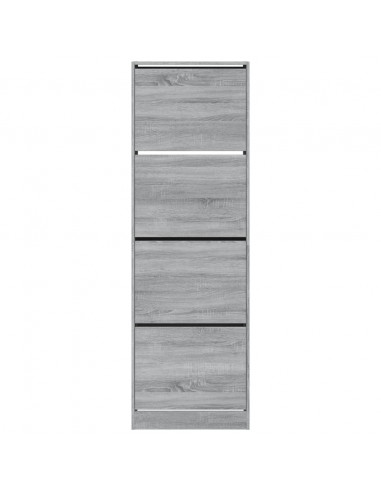 Scarpiera 4 Cassetti Ribaltabili Grigio Sonoma 60x34x187,5 cm