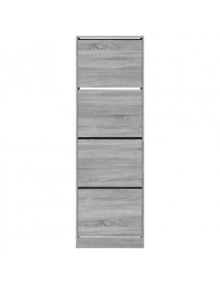 Scarpiera 4 Cassetti Ribaltabili Grigio Sonoma 60x34x187,5 cm
