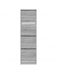 Scarpiera 4 Cassetti Ribaltabili Grigio Sonoma 60x42x204 cm