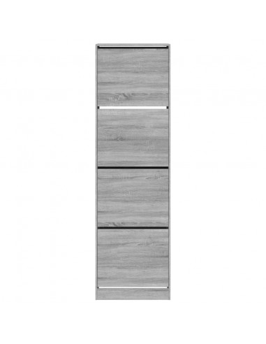 Scarpiera 4 Cassetti Ribaltabili Grigio Sonoma 60x42x204 cm