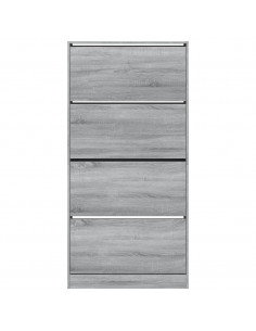 Scarpiera 4 Cassetti Ribaltabili Grigio Sonoma 80x21x163,5 cm