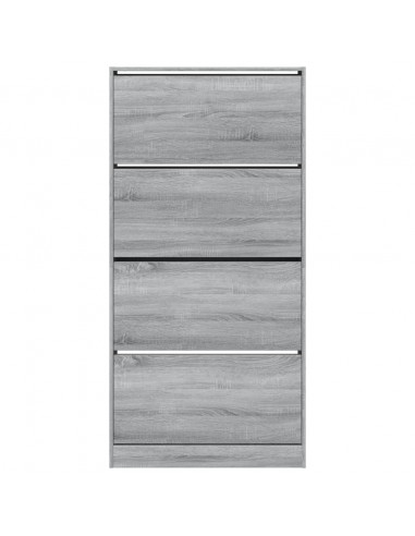 Scarpiera 4 Cassetti Ribaltabili Grigio Sonoma 80x21x163,5 cm