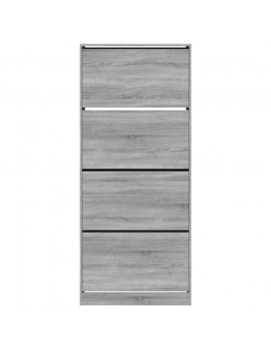 Scarpiera 4 Cassetti Ribaltabili Grigio Sonoma 80x34x187,5 cm