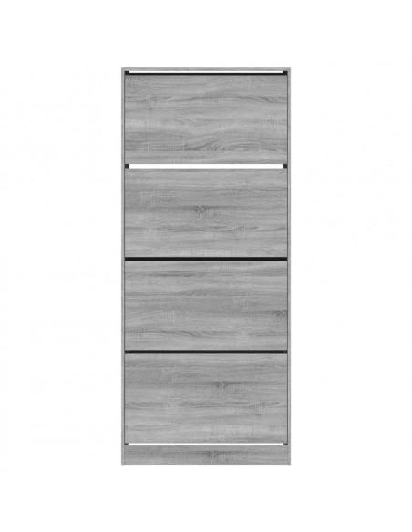 Scarpiera 4 Cassetti Ribaltabili Grigio Sonoma 80x34x187,5 cm
