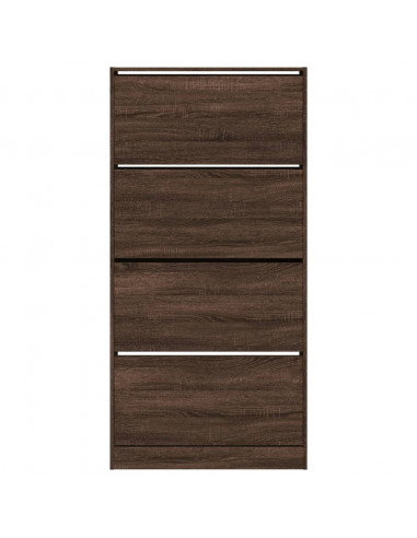 Scarpiera 4 Cassetti Ribaltabili Rovere Marrone 80x21x163,5 cm