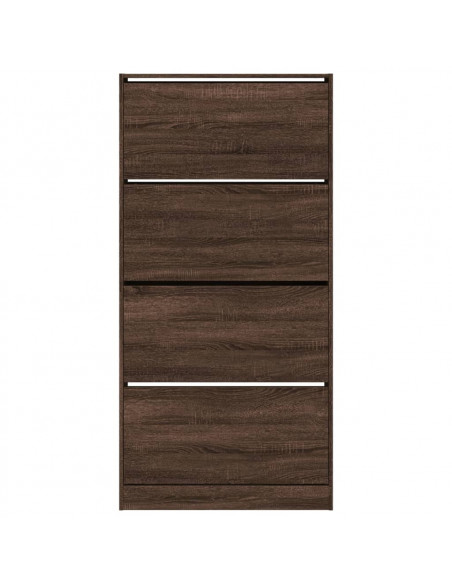Scarpiera 4 Cassetti Ribaltabili Rovere Marrone 80x21x163,5 cm