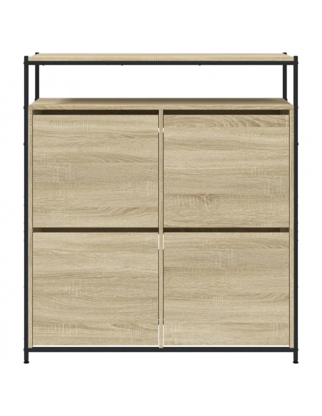 Scarpiera 4 Cassetti Ribaltabili Rovere Sonoma 100x34x112 cm