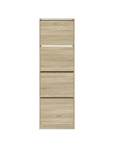 Scarpiera 4 Cassetti Ribaltabili Rovere Sonoma 60x34x187,5 cm