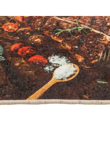 Tappeto da Cucina Multicolore 60x180 cm Lavabile Antiscivolo