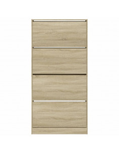 Scarpiera 4 Cassetti Ribaltabili Rovere Sonoma 80x21x163,5 cm