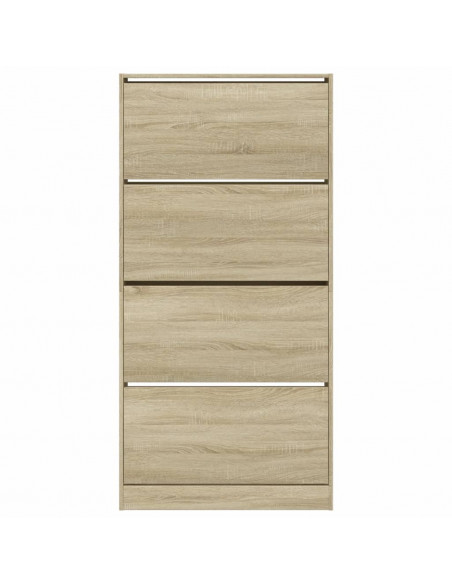 Scarpiera 4 Cassetti Ribaltabili Rovere Sonoma 80x21x163,5 cm