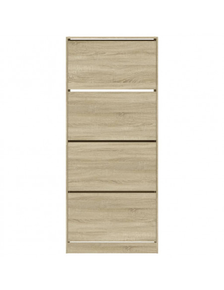 Scarpiera 4 Cassetti Ribaltabili Rovere Sonoma 80x34x187,5 cm