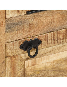 Scarpiera 4 Livelli con Cassetto Legno Massello di Mango Grezzo 2
