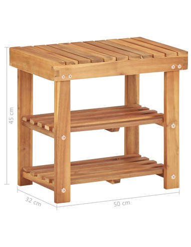 Scarpiera 50x32x45 cm in Legno Massello di Acacia