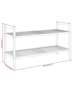 Scarpiera 69x27x41 cm in Legno Massello di Noce