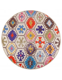 Tappeto Lavabile Multicolore Ø 120 cm Antiscivolo