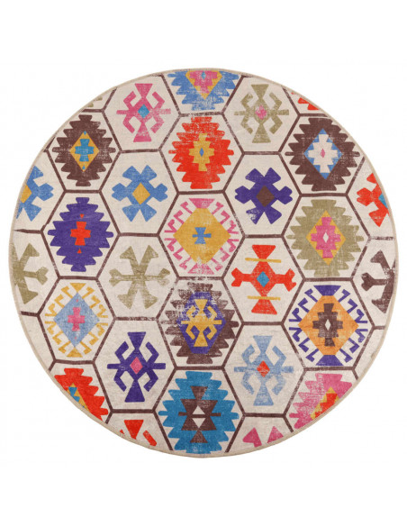 Tappeto Lavabile Multicolore Ø 120 cm Antiscivolo